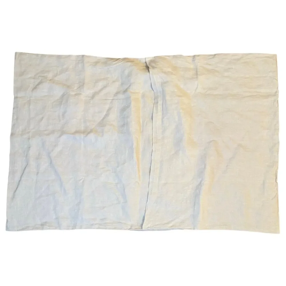 Crate & Barrel Aire Natural European 100% Linen Pillowcases Flax Beige Set of 2